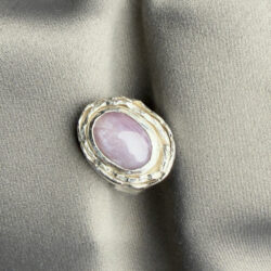 Cabochoonslipad-rosa-stjärnrubin,-silverfattad