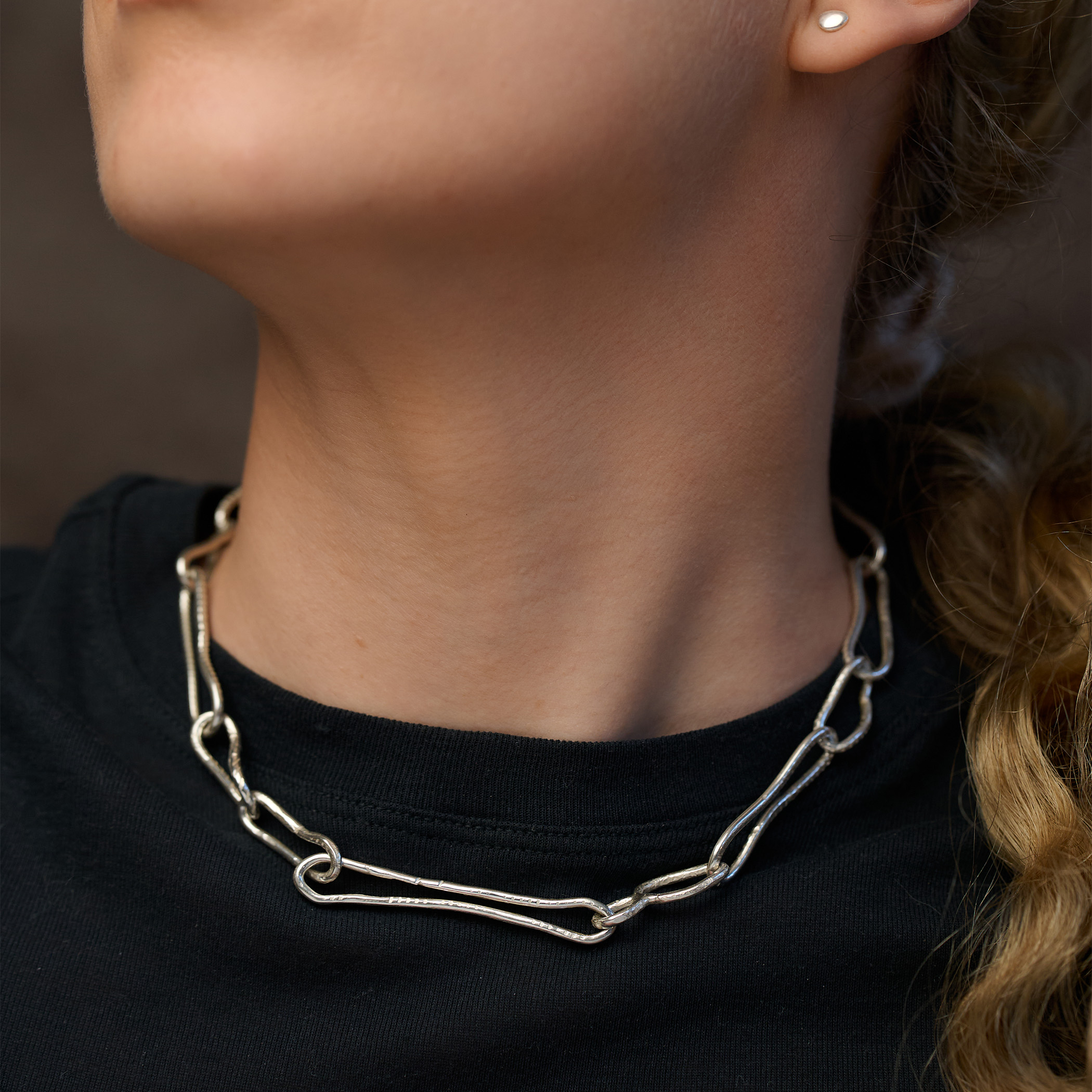 Halslänk i silver handgjort Halskedja silver - Mind - handsmidd H224 - Bild 1