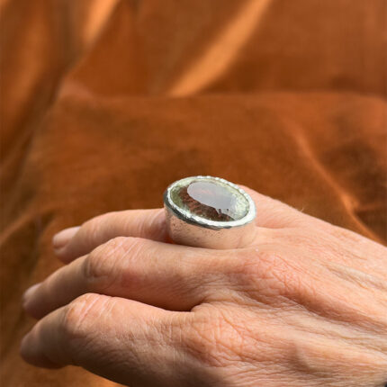 Cocktailring med fasettslipad prasiolit, Moon Mind R222