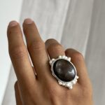 Odd moon, oval svartbeige safir i silverfattning- R233 - Bild 3