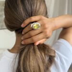 Cocktailring med glittrig citrin, Moon mind R239
