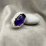 Cabochonslipad ametist i silverring R238 - Bild 5